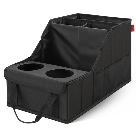 YOOFAN Car Organizer with Cup Holder, for Passenger Seat, Car Seat Organizer Front and Back with 9 compartments for Travel Kids.