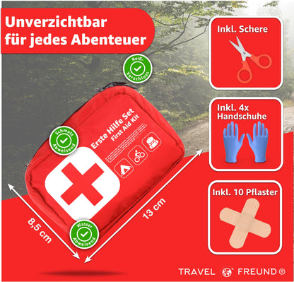 5x TRAVELLER Mini First Aid Kit - small & handy - Travel & Hiking & Outdoor & Biking - First Aid Kit - On the Go - Kids & Adults (5)