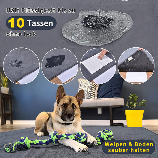 2-Pack Puppy Training Pads, Washable, 104*104cm, Quick Absorbent Pet Hygiene Mat, Reusable Training Pads for Puppies, Large, Senior, or Incontinent Dogs, Gray.