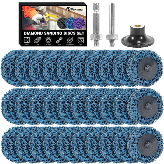 30 pieces CSD disc grinding wheel 50mm grinding attachment for cordless screwdriver Grinding for Dremel, cleaning disc set for color, rust, oxidation Clean & Remove (Blue)