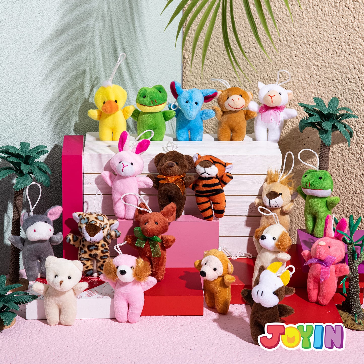 JOYIN 24 Pcs Mini Plush Toys, 3"/7.6cm Small Stuffed Animals for Kids' Birthday Party Favors, Pinata Fillers, Small Gifts for Kids, Raffle Prizes for Kids, Party Favors for Children's Birthday Party 3+ Years