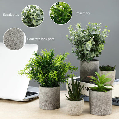5 artificial plants, Mini Artificial Snake Tongue Plants, Agave Succulent, Eagle Claw Aloe, Artificial Plants for Bedroom Office Decoration