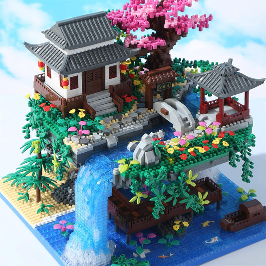 Yushinv Sakura Treehouse Building Blocks Kit with Gift Box 3320 pieces, Original Music Cherry Blossom Bonsai Building Set Type: Symphony, Japan Sakura Treehouse Lights Building Set, Bonsai Tree Cherry Blossom Building Blocks