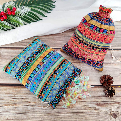 SumDirect 20Pcs Burlap Bags, Gift Pouches, Cotton Sacks with Drawstring, Small Fabric Bags for Christmas, Kids Birthday, Wedding, Party (20x25cm)