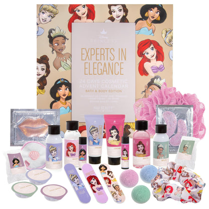 MAD Beauty - Disney Princess Advent Calendar with 24 makeup & beauty products, wellness calendar for women with face mask, body lotion, hair tie - Christmas Beauty Calendar.