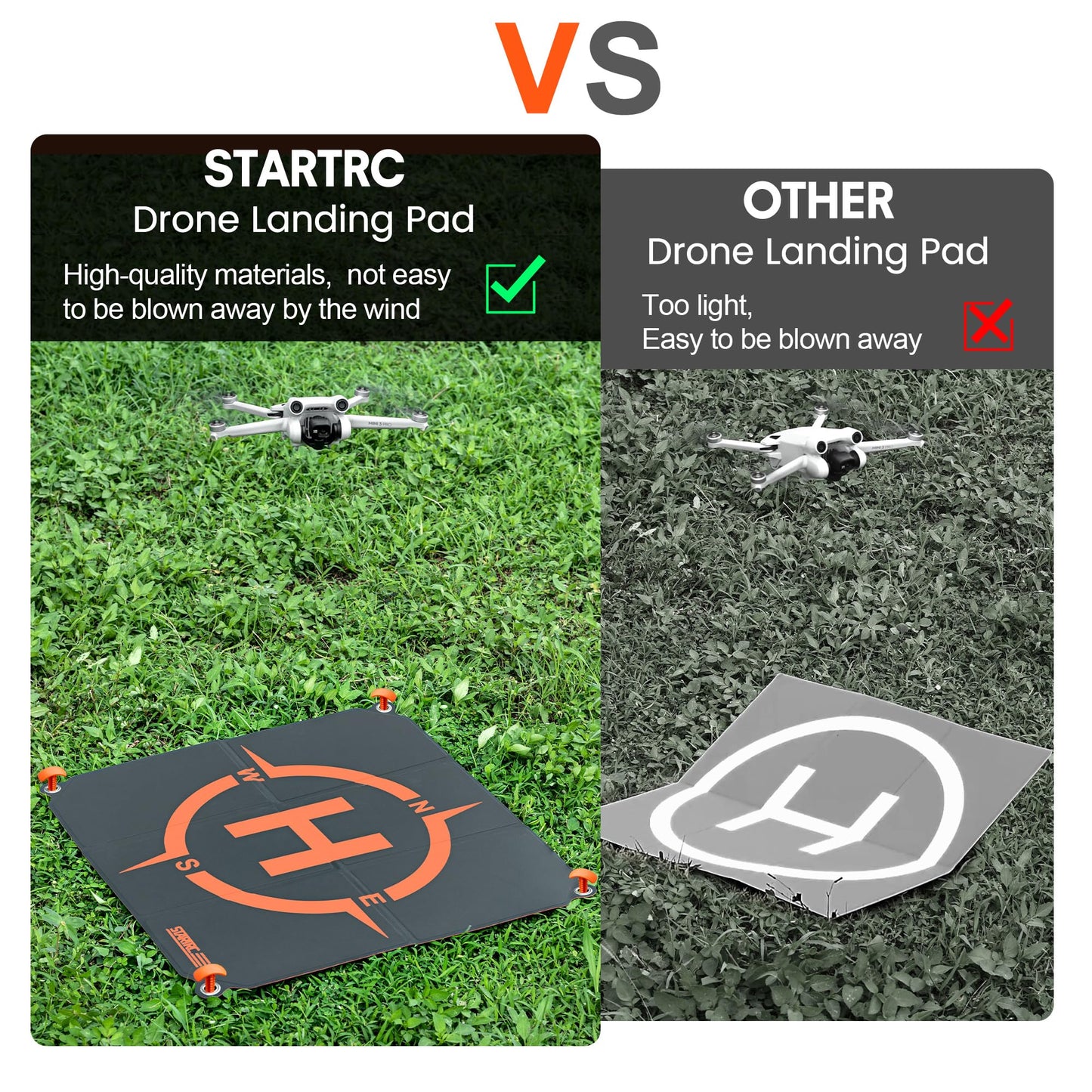 STARTRC Drone Landing Pad, universal quickly foldable landing platform for DJI Neo/Mini 4 Pro/Mini 4K/Air 3S/Avata 2/Mini 3 Pro/Mini 2 SE/Mavic Air 3/Mavic 2/Holy Stone/FPV Drone (22-inch/55cm)