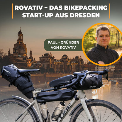 Rovativ® - Bikepacking Saddle Bag [10 liters] 100% Waterproof - Extremely secure attachment - Bike Saddle Bag made of TPU fabric - for Gravelbike and MTB Bike Packing