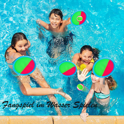 Weokeey Velcro ball game beach toy pool toy water toy kids outdoor games garden games travel games velcro ball throwing game children's toy gift 3 4 5 6 7 8 years old boy girl