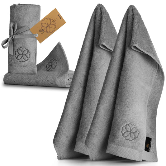Liebenstein® Premium Towel Set - in anthracite - 2 bath towels 70x140 cm and 2 hand towels 50x100 cm made of finest cotton with 550 g/m² - exceptionally soft and absorbent.