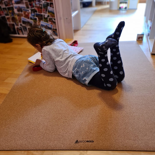 Secoroco cork playmat. Non-toxic crawl mat for babies and children. Natural 160x110 cm.