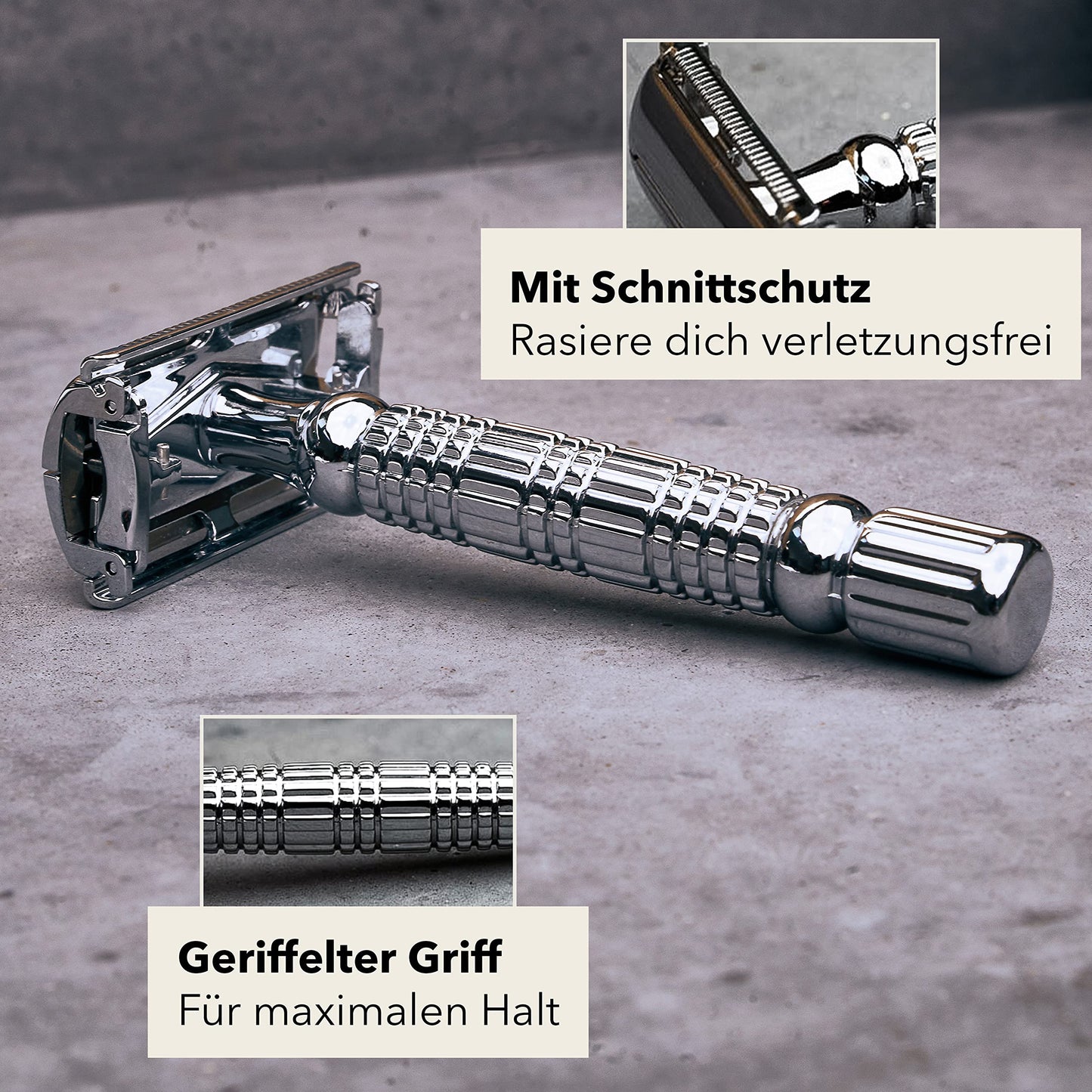 Störtebekker® Premium safety razor set for men in handcrafted leather case - shaving kit with shaving brush, stainless steel shaving bowl, shaving soap, alum block, and razor blades - men's grooming set