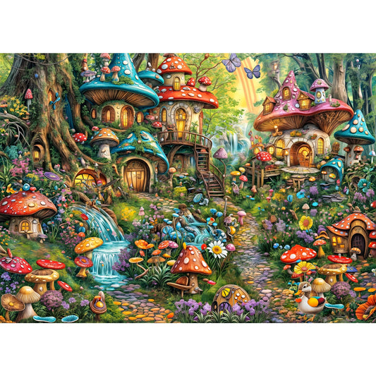 1000 Piece Puzzle, Puzzle for Adults, A Challenging Puzzle, Family Puzzle Game, Gifts for Women, Gifts for Men, Theme: Animal Mushroom Village