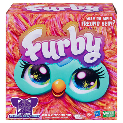 Furby Coral Interactive Plush Toy - Speaks German, responds to voice, dances & lights up - 5 game modes, 600+ reactions - With accessories - Electronic toy for ages 6 and up.