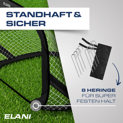 ELANI Soccer Goal Kids Pop-Up 2er Set - foldable with ball & pump, 50% smaller + easy assembly, mini soccer goal small, goal, soccer goals for garden kids, soccer goals, soccer goal, soccer
