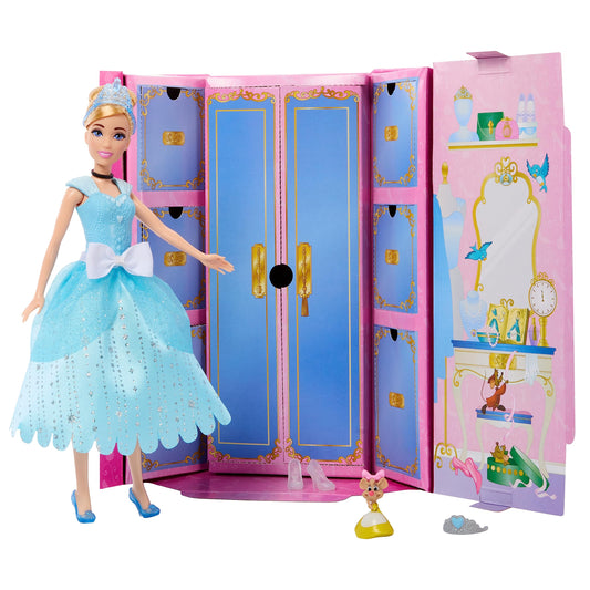 Disney Princess toy, Cinderella fashion doll with friend figure and 12 secret fashion and accessory pieces, inspired by the Disney movie, gifts for kids.