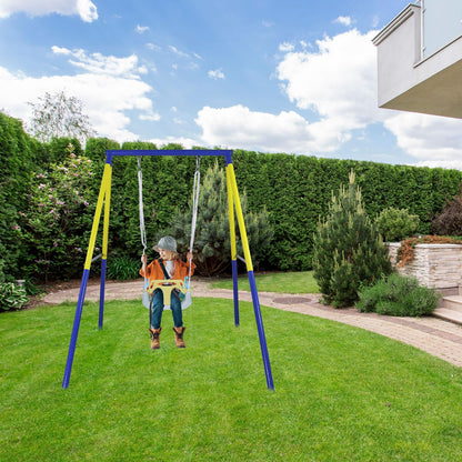 CCLIFE Baby swing with swing frame children's swing swing set outdoor and indoor adjustable from 2 years ZERRO