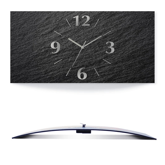 ARTLAND wall decoration wall clock without ticking noises Aluminum radio clock analog radio clock 60x30 cm slate look U1RE