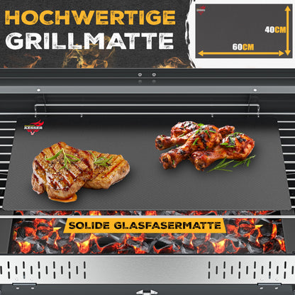 KESSER® Folding Grill portable Camping Grill with stand | Charcoal grill made of powder-coated steel including grill grate, grill mat & carrying bag | Foldable BBQ ideal for camping, picnics & fishing