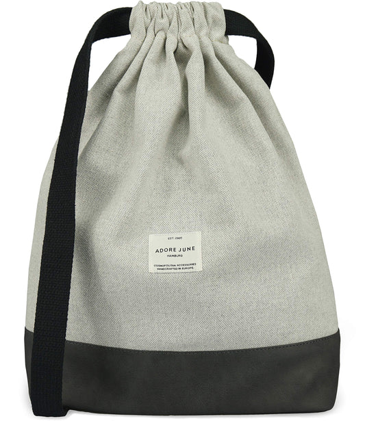 Adore June Daypack Bob Modern Backpack Gym Bag for sports, travel, and city. Lined unisex drawstring bag with inner pocket and zip security pocket.