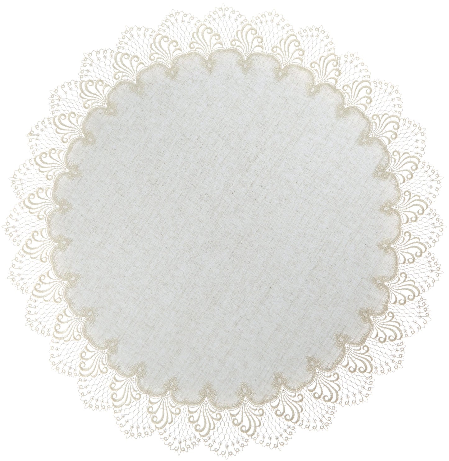Plauener Spitze 3086L_14_90 Tablecloth Nizza L, size 90 cm, round