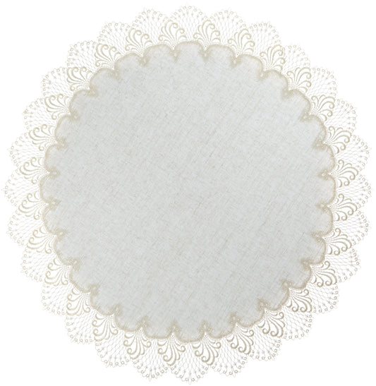Plauener Spitze 3086L_14_90 Tablecloth Nizza L, size 90 cm, round