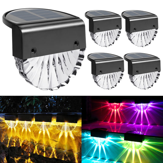 YOFIG Solar Lights for Outdoor Garden, Waterproof Solar Garden Lights Decor, 4 Pieces Led Solar Garden Lights for Patio Steps, Solar Light with 2 Modes-Warm White/Color Changing.