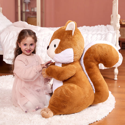 IKASA Big Squirrel Plush Toy Giant Stuffed Animal, 60cm Large Plush Huge Soft Jumbo, Gift for Kids