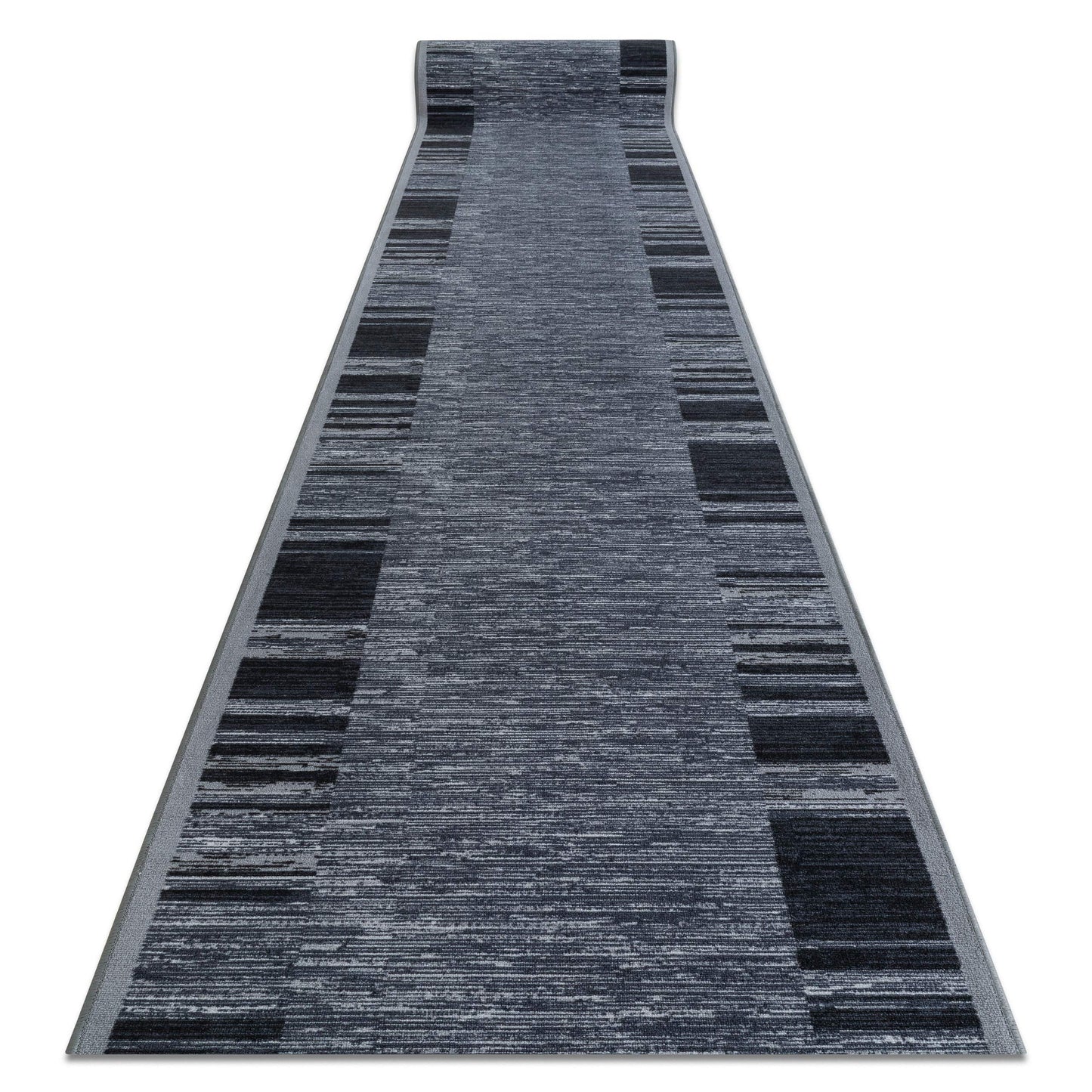 Rugsx Non-Slip Carpet Runner Adagio Gray - Modern short pile for kitchen, hallway & living room, cut to size, 90x190 cm