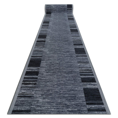 Rugsx Non-Slip Carpet Runner Adagio Gray - Modern short pile for kitchen, hallway & living room, cut to size, 90x190 cm
