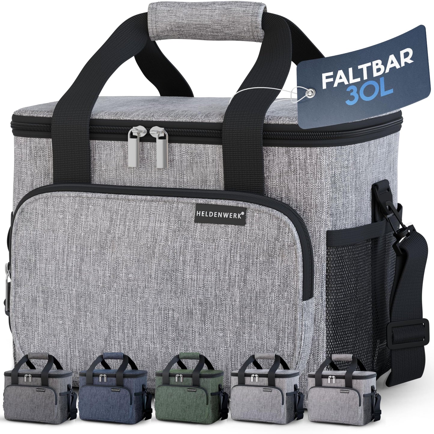 HERO WORK Cooler Bag Large Foldable - Insulated Cooling Box Thermo Bag leak-proof & waterproof - Picnic Lunch Bag, Breakfast Bag, Thermal Bag, Insulated Bag