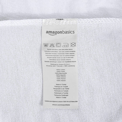 AmazonBasics Fitted Sheet, Jersey, White - 200 x 200 cm