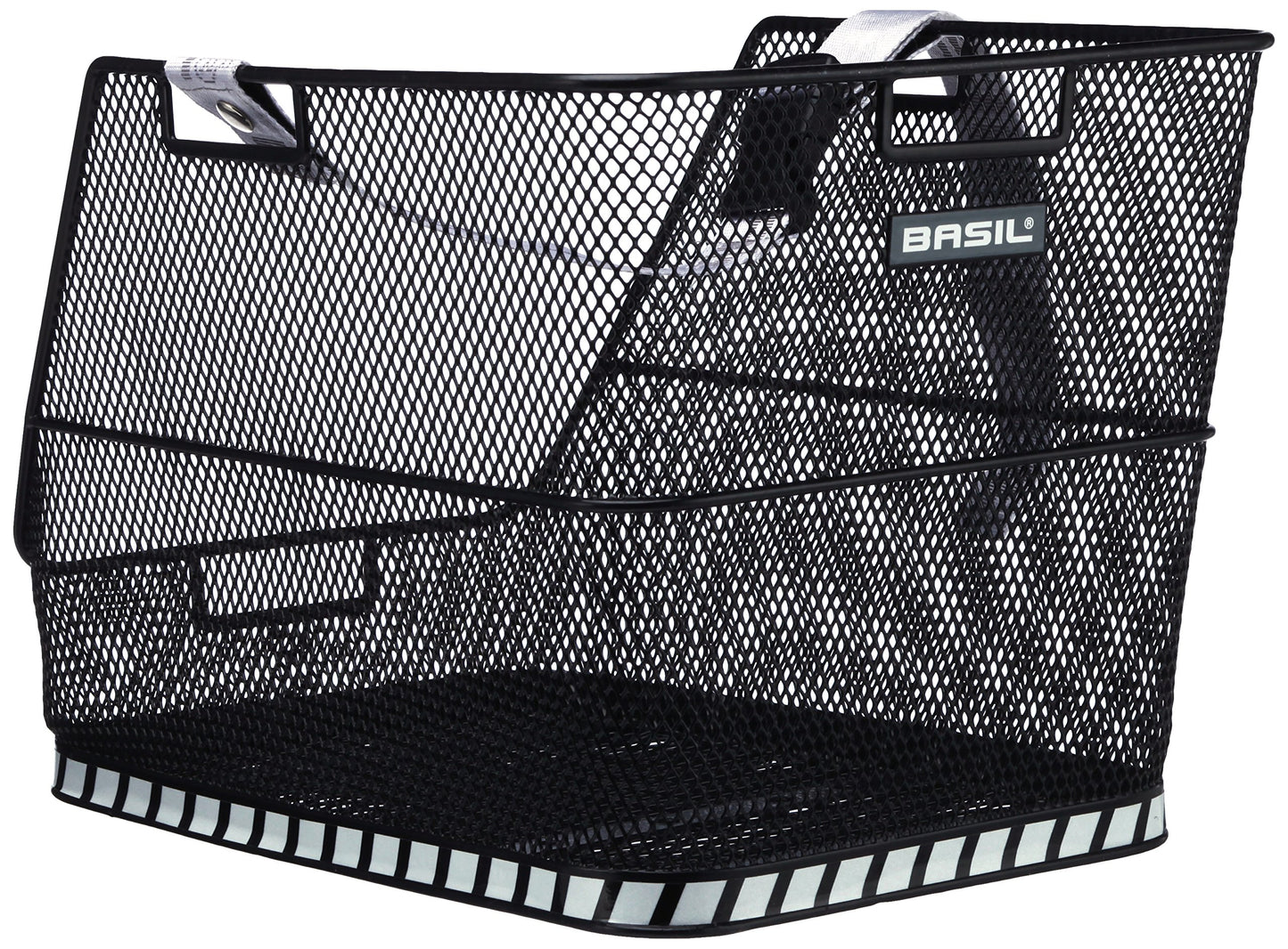 Basil Class school bag basket - rear wheel - fixed mounting - including mounting material - safety reflection - with band for securing - black