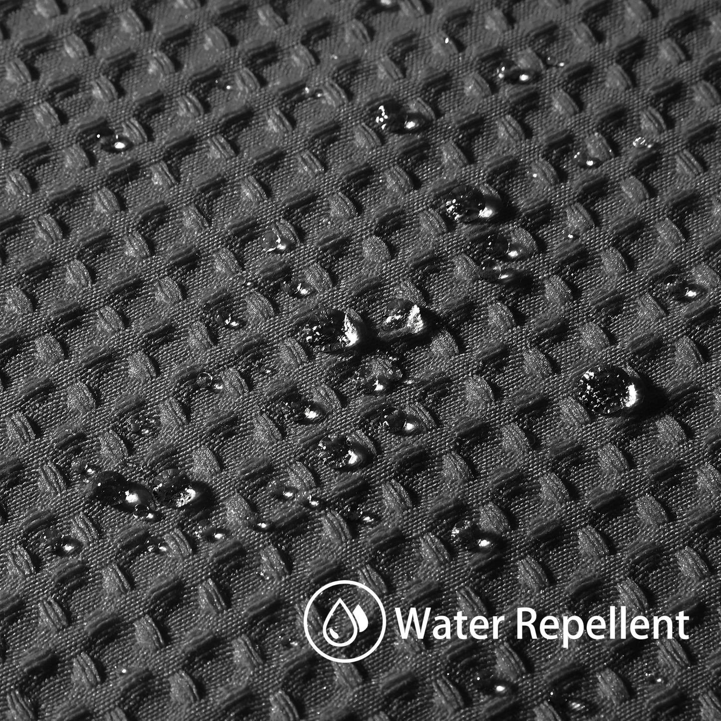 Waffle shower curtain with metal shower curtain rings fabric textile bathtub curtain anti mold bath curtain set waterproof bath curtain heavy shower curtain bathroom - 182 x 214cm (black)