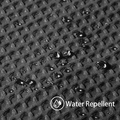 Waffle shower curtain with metal shower curtain rings fabric textile bathtub curtain anti mold bath curtain set waterproof bath curtain heavy shower curtain bathroom - 182 x 214cm (black)