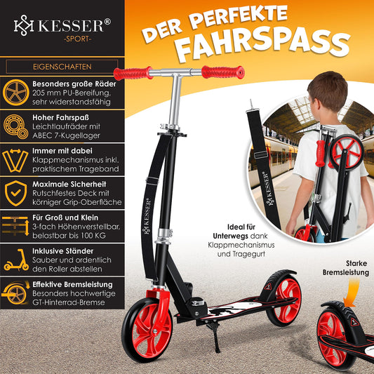 Kesser® Scooter Roller Children's Scooter City Scooter Push Scooter Kick Scooter Kickscooter | Panther (White)