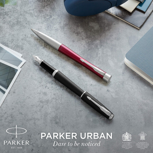 Parker Urban Twist Ballpoint Pen | Magenta with chrome trims | includes blue ink refill cartridge | gift boxed