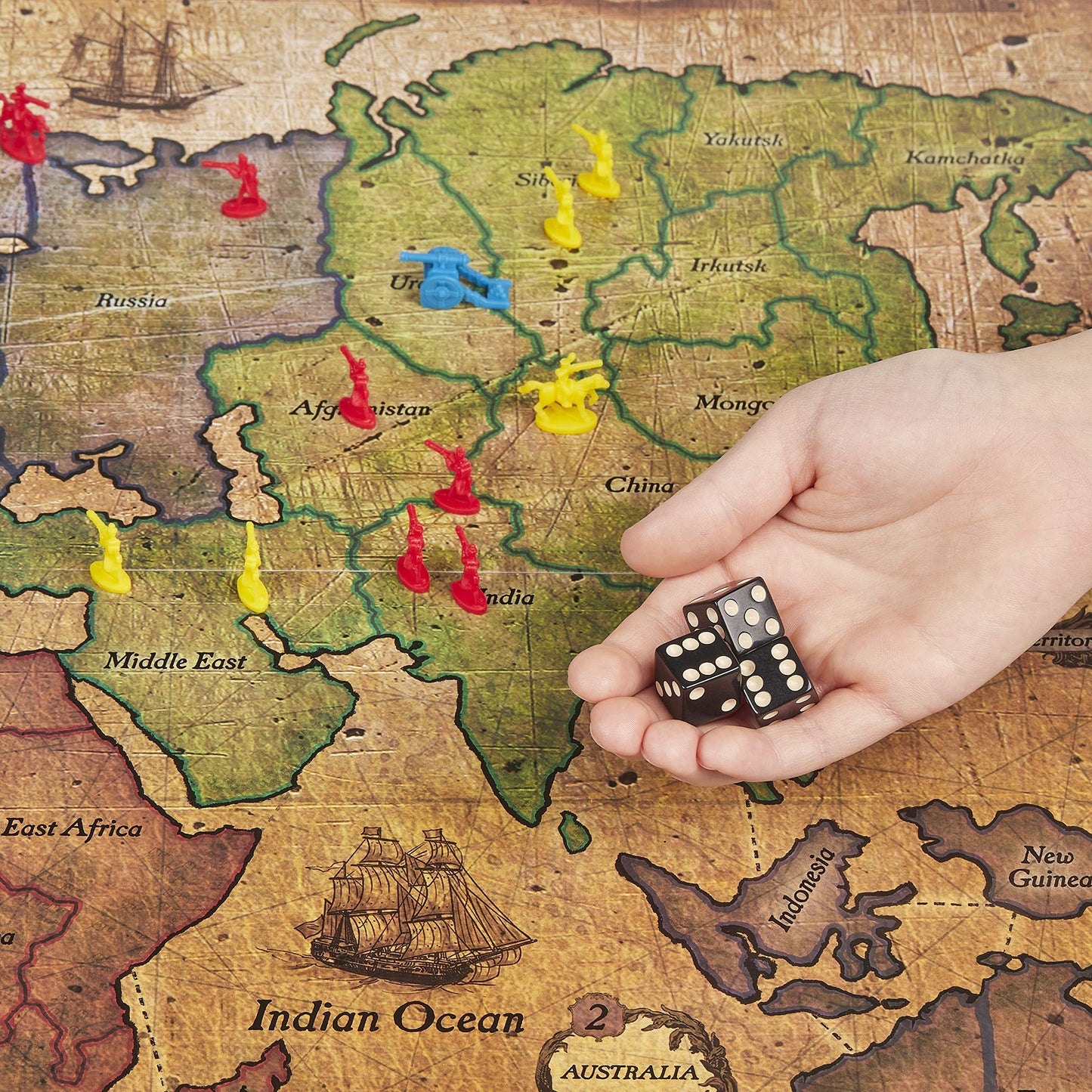 Risk 60th Anniversary Edition, with 4 additional game variants, exclusive to Amazon, strategy game for ages 10+.