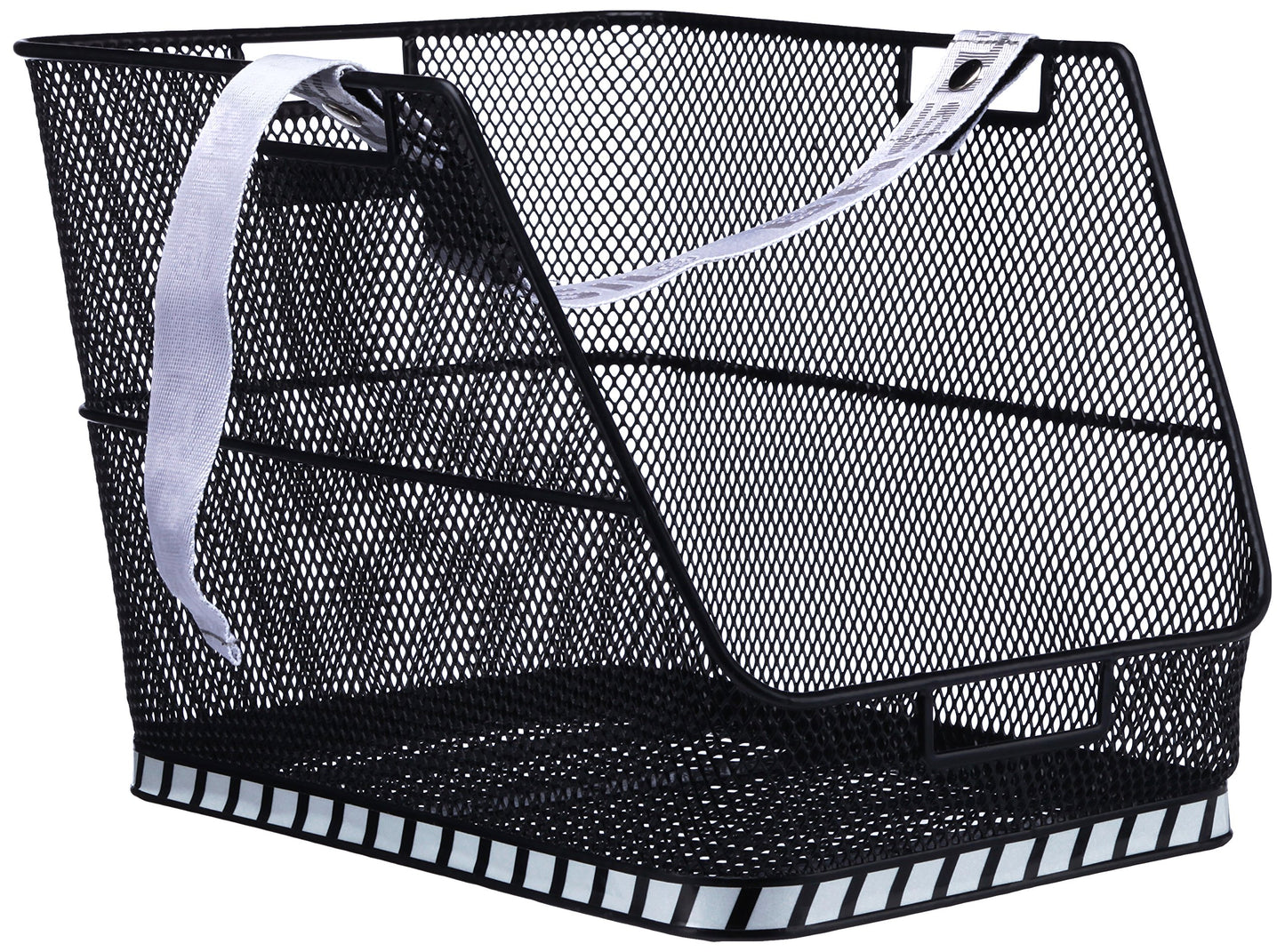 Basil Class school bag basket - rear wheel - fixed mounting - including mounting material - safety reflection - with band for securing - black