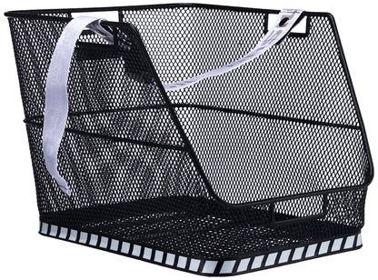 Basil Class school bag basket - rear wheel - fixed mounting - including mounting material - safety reflection - with band for securing - black