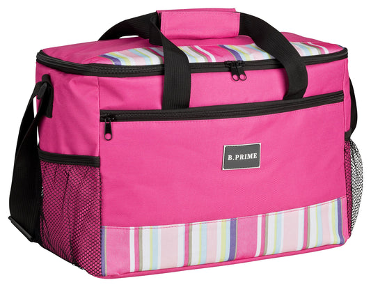 B.PRIME 20L Cooler Bag Classic PINK I 36x26x22cm I Insulated Bag I Lunch Bag I Cooler Box I Picnic Bag I Ice Bag I Camping Bag I Picnic I Outdoor I Travel I Shopping I Car