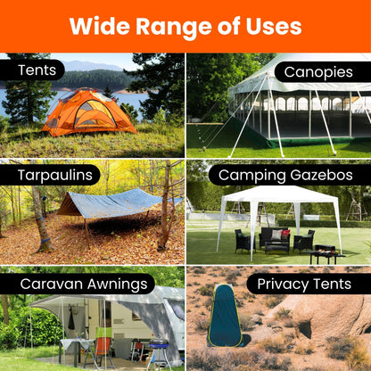 Green Thumbz Tent Pegs - 20 Pack Camping Stakes Ground Nails Sturdy - Galvanized Tent Pegs with Screw Design for Tough Grounds - Durable Camping Screw Pegs for Outdoor Use (20.5cm)