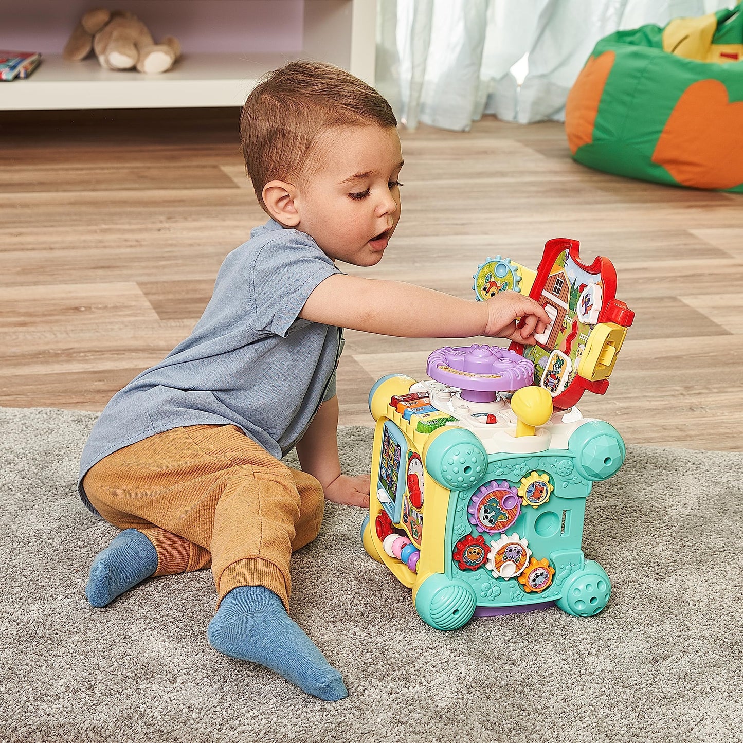 Vtech Baby Playtime Discovery Cube - Interactive play cube with music, shapes, and movable elements - For children aged 12-36 months.