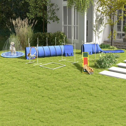 PawHut 170cm sprinkler mat inflatable splash pad non-slip water play mat water mat play pool water sprinkler dog pool for pets summer garden.