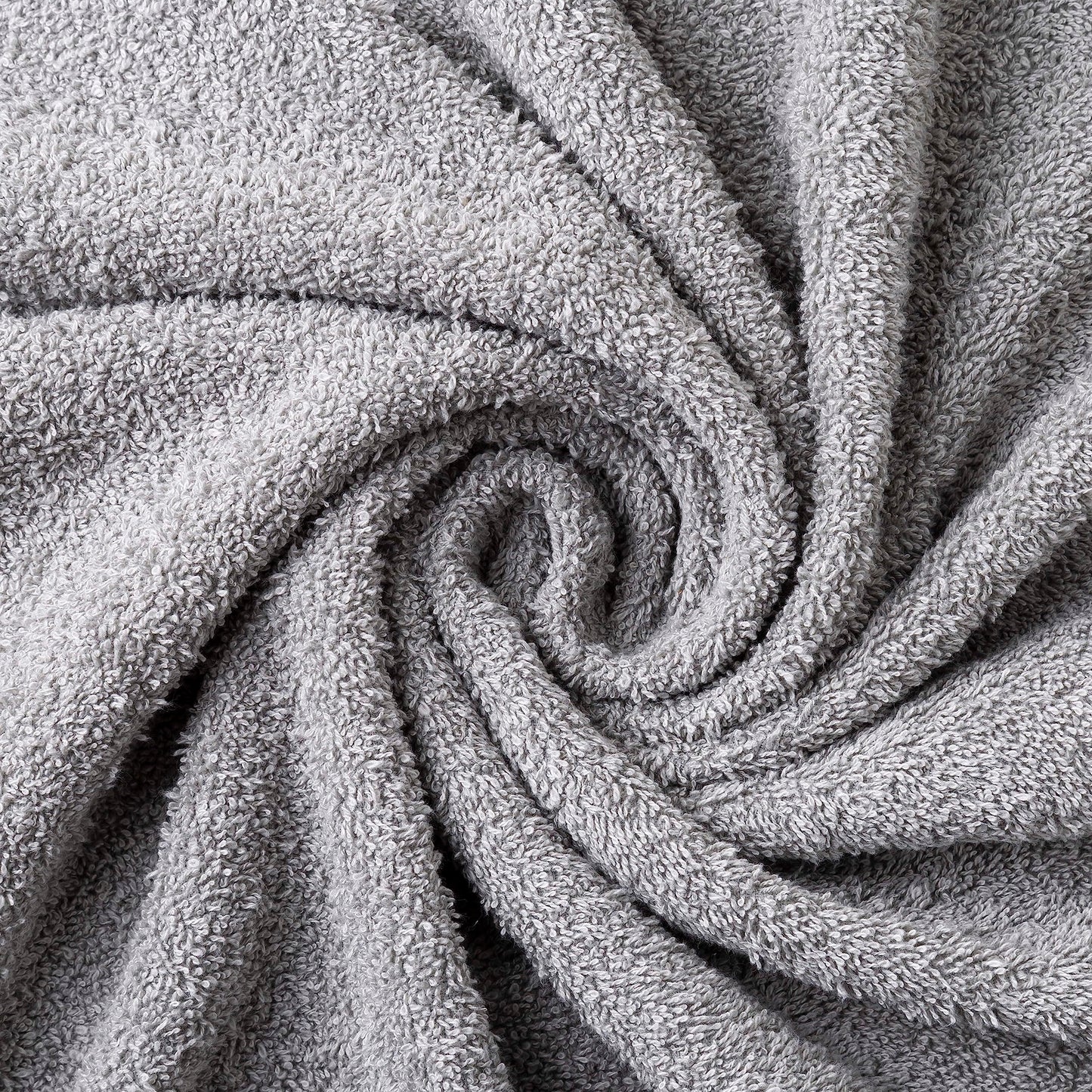 Todocama 2 bath towels, 100% cotton, 550 gsm, extra soft, very absorbent and quick-drying, measures 70 x 140 cm, light grey.