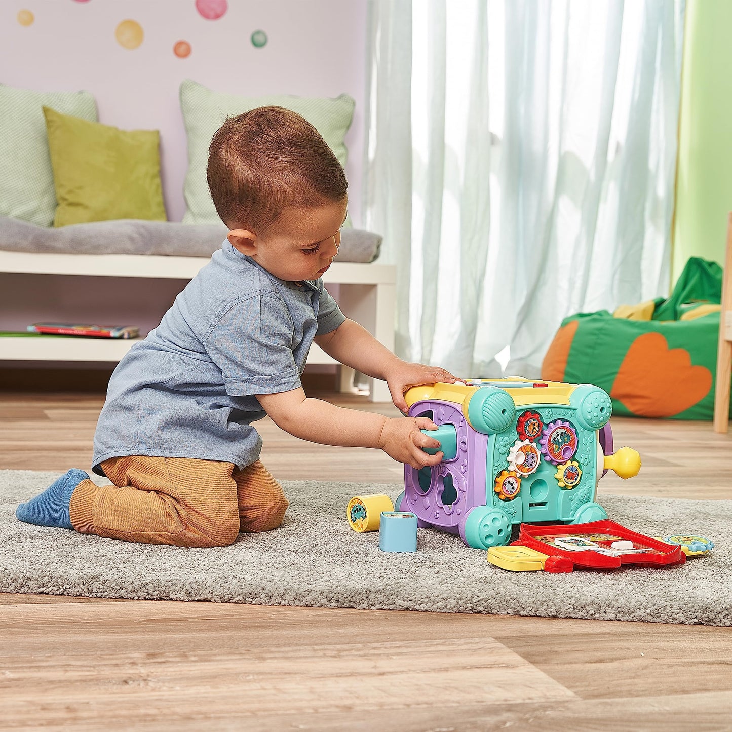 Vtech Baby Playtime Discovery Cube - Interactive play cube with music, shapes, and movable elements - For children aged 12-36 months.