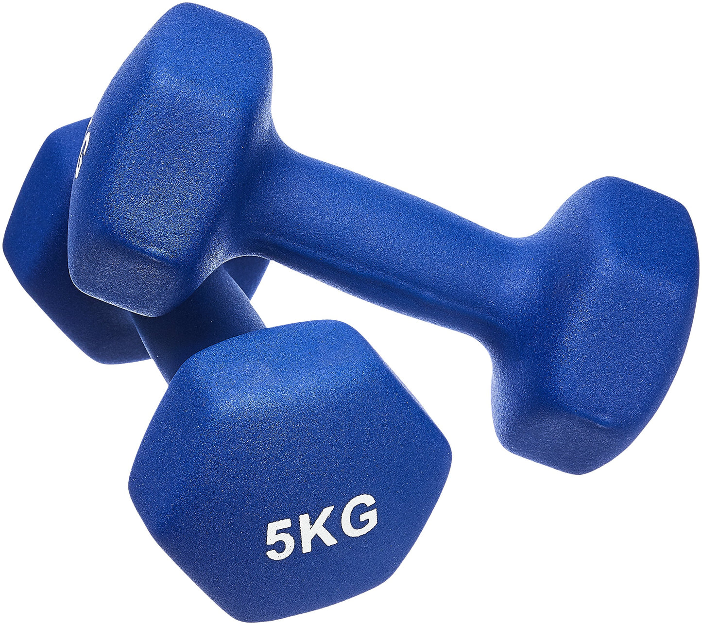 Amazon Basics Neoprene Dumbbell Weights (2-Pack, 5kg Dumbbells) Blue