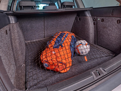 TrunkExpert trunk net compatible with Ford Kuga III SUV, from 2019, elastic luggage net organizer & security for car net storage, net bag with Velcro.