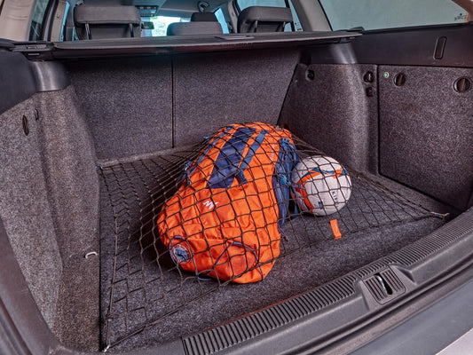 TrunkExpert trunk net compatible with Ford Kuga III SUV, from 2019, elastic luggage net organizer & security for car net storage, net bag with Velcro.