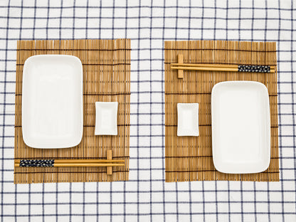 Exact EX-SG 10 Piece Sushi Set - 2 x Sushi Plates, 2 x Dip Bowls, 2 x Bamboo Sushi Rolling Mats, 2 x Bamboo Chopstick Rests, 2 Chopstick Sets - Beautifully presented in a gift box.