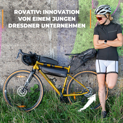 Rovativ® Bikepacking Frame Bag [46 cm] 100% waterproof - Bike bag for gravel bike and ultracycling [3.5 l]